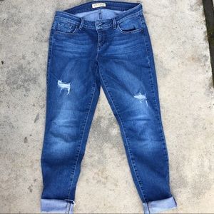 GUESS Kate Low-Rise Ankle Cut-Off Jeans in Romance